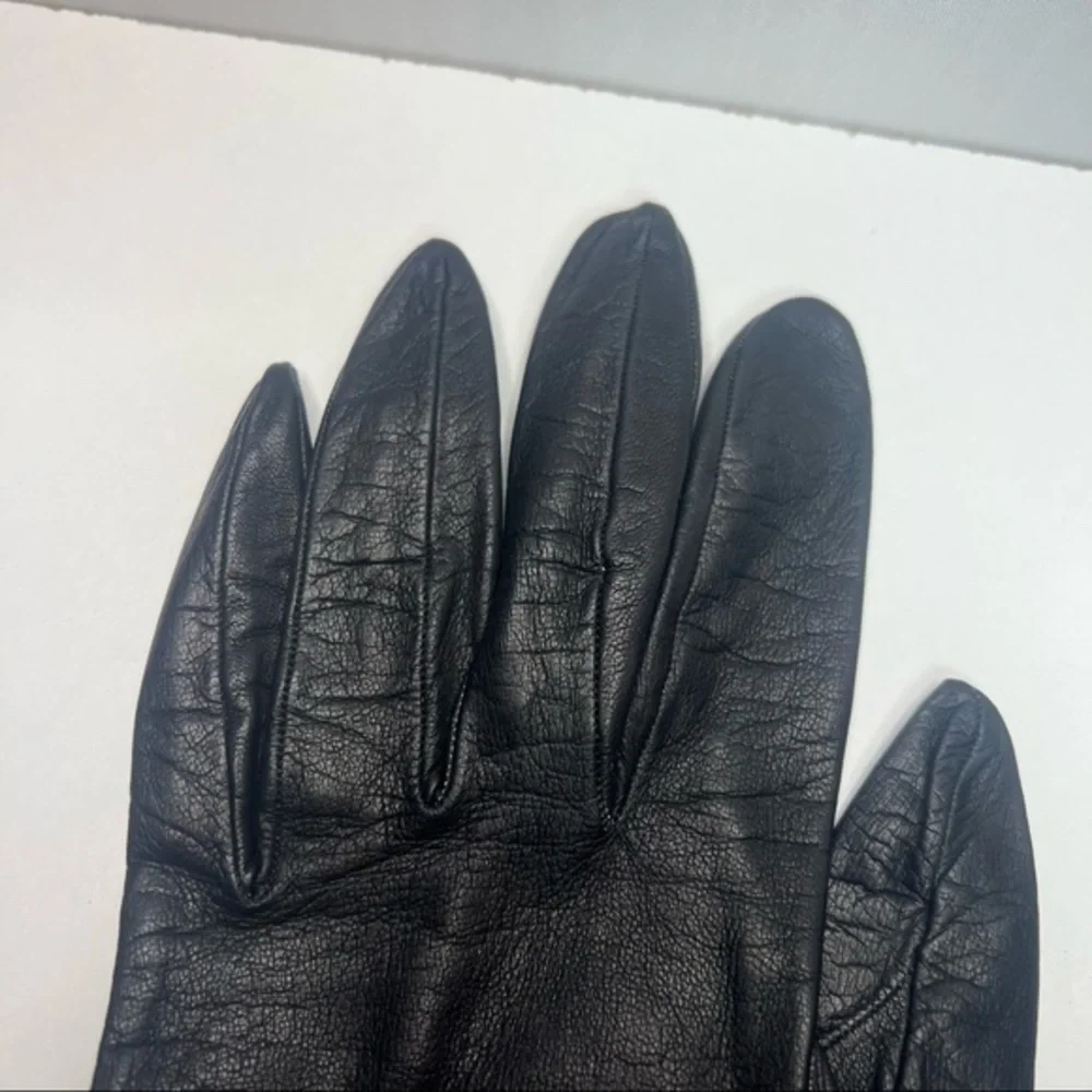 Black Gloves with Flower Detailing